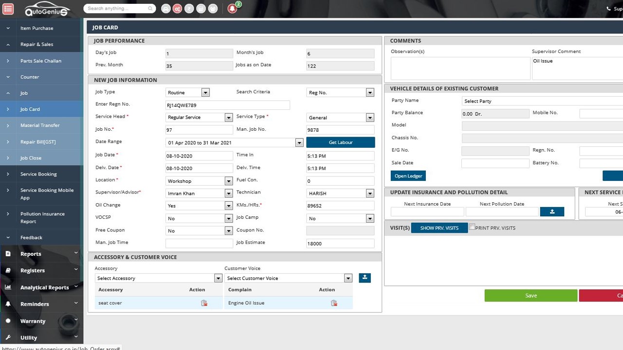 screenshot of Auto Genius